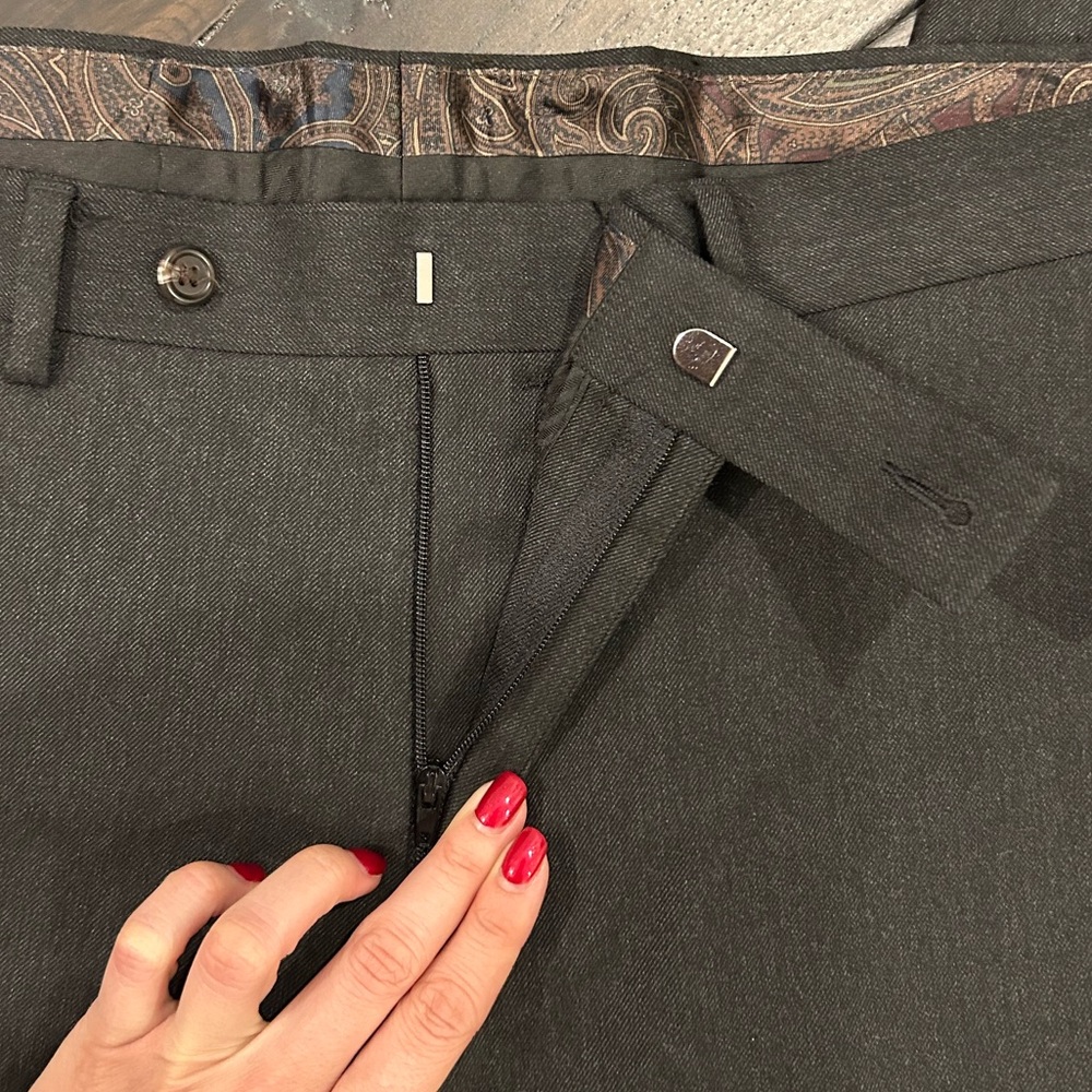Lauren Ralph Lauren Charcoal Gray Tailored Dress Pants Size 38 - Picture 11 of 14